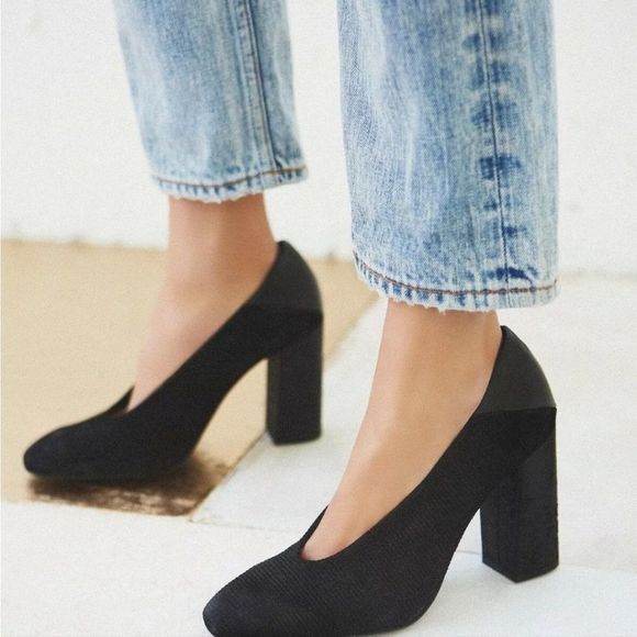 Free People Shoes - Free People Black Block Heel Pumps